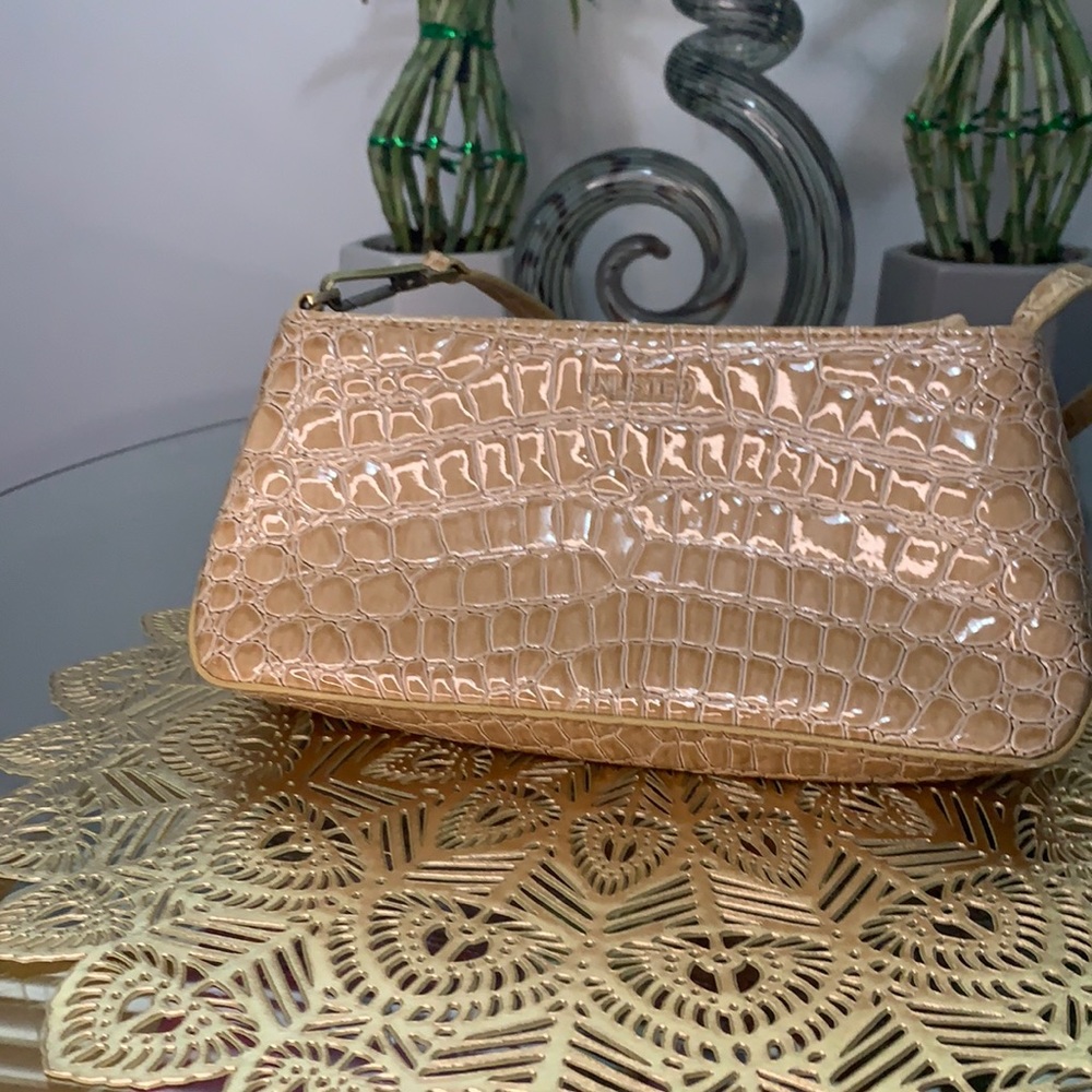 unlisted tan snakeskin hand bag small